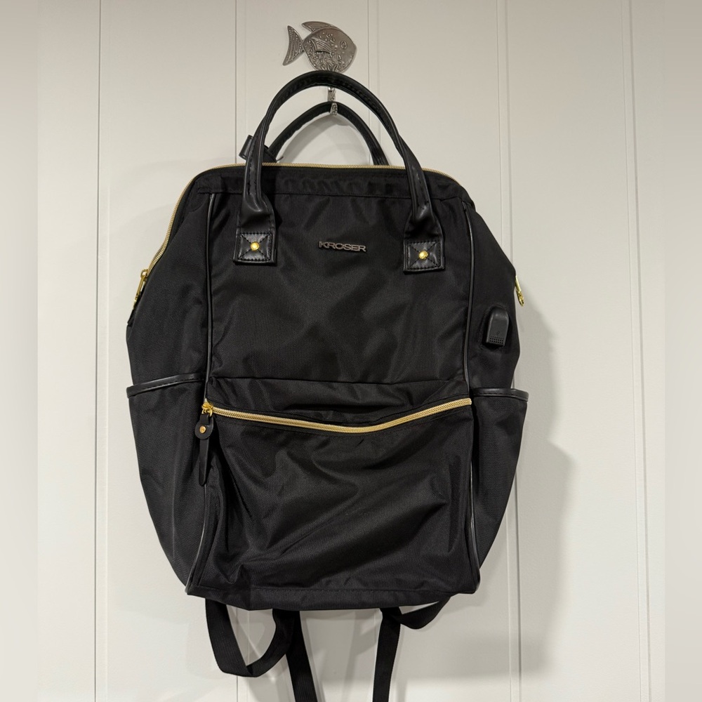 Kroser Laptop Black Backpack With USB Port